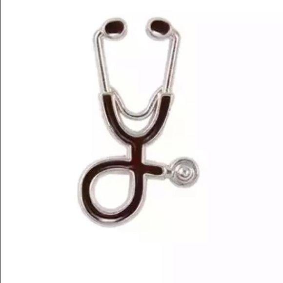 Silver Stethoscope Scrub Nurse Pins Custom Colour - Picture 3 of 14